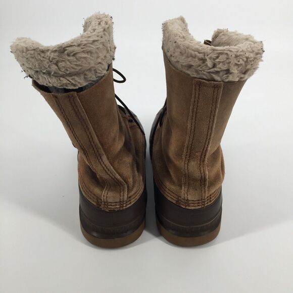 Sorel Premium Kaufman Snow Boots Size 8 Men Brown Tan Winter Fleece Liner Warm